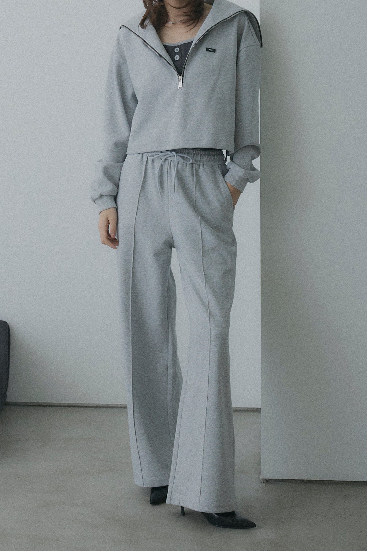 ハーフジップスウェット3点セットアップ(タンク付) – maison-nua_shop