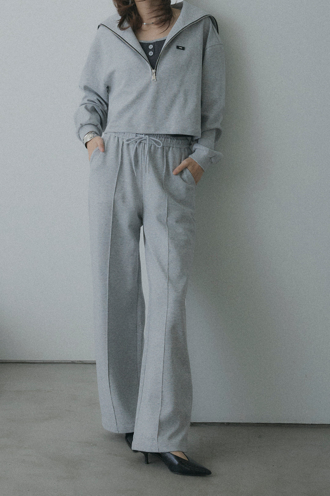 ハーフジップスウェット3点セットアップ(タンク付)