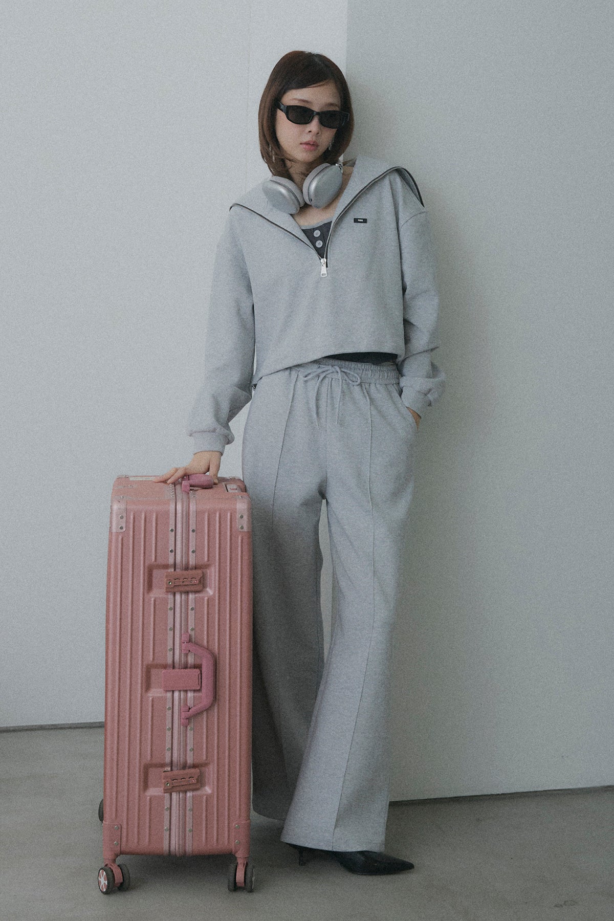 ハーフジップスウェット3点セットアップ(タンク付) – maison-nua_shop