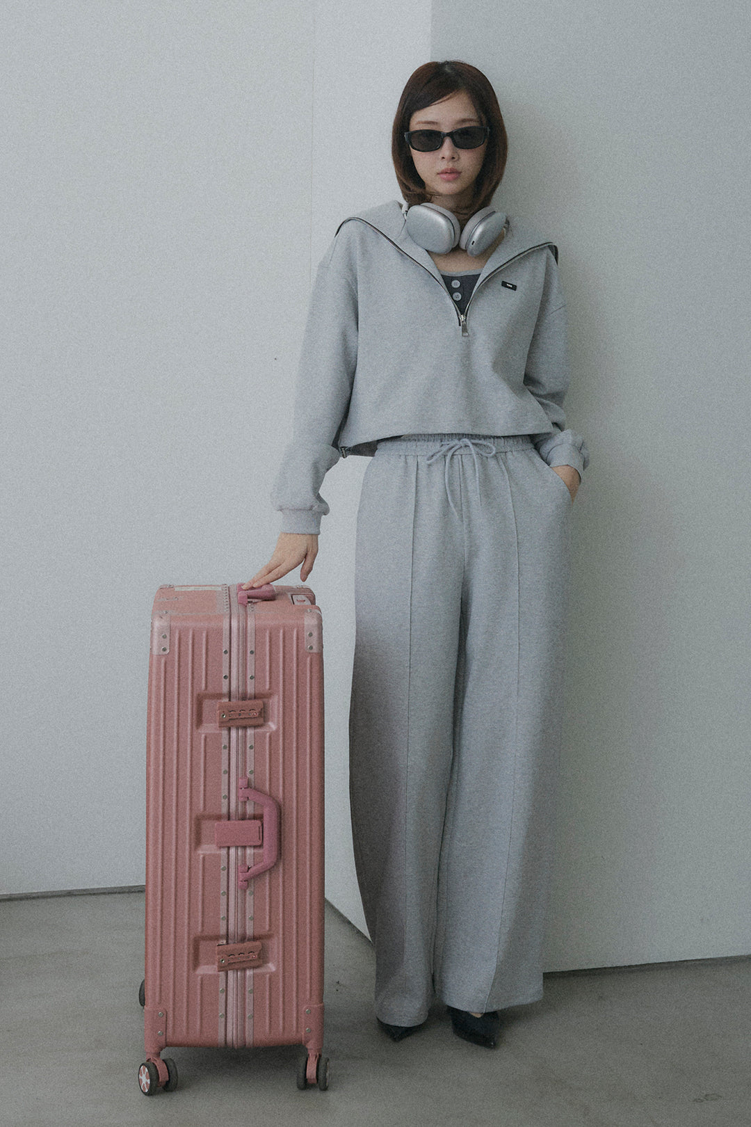 ハーフジップスウェット3点セットアップ(タンク付)