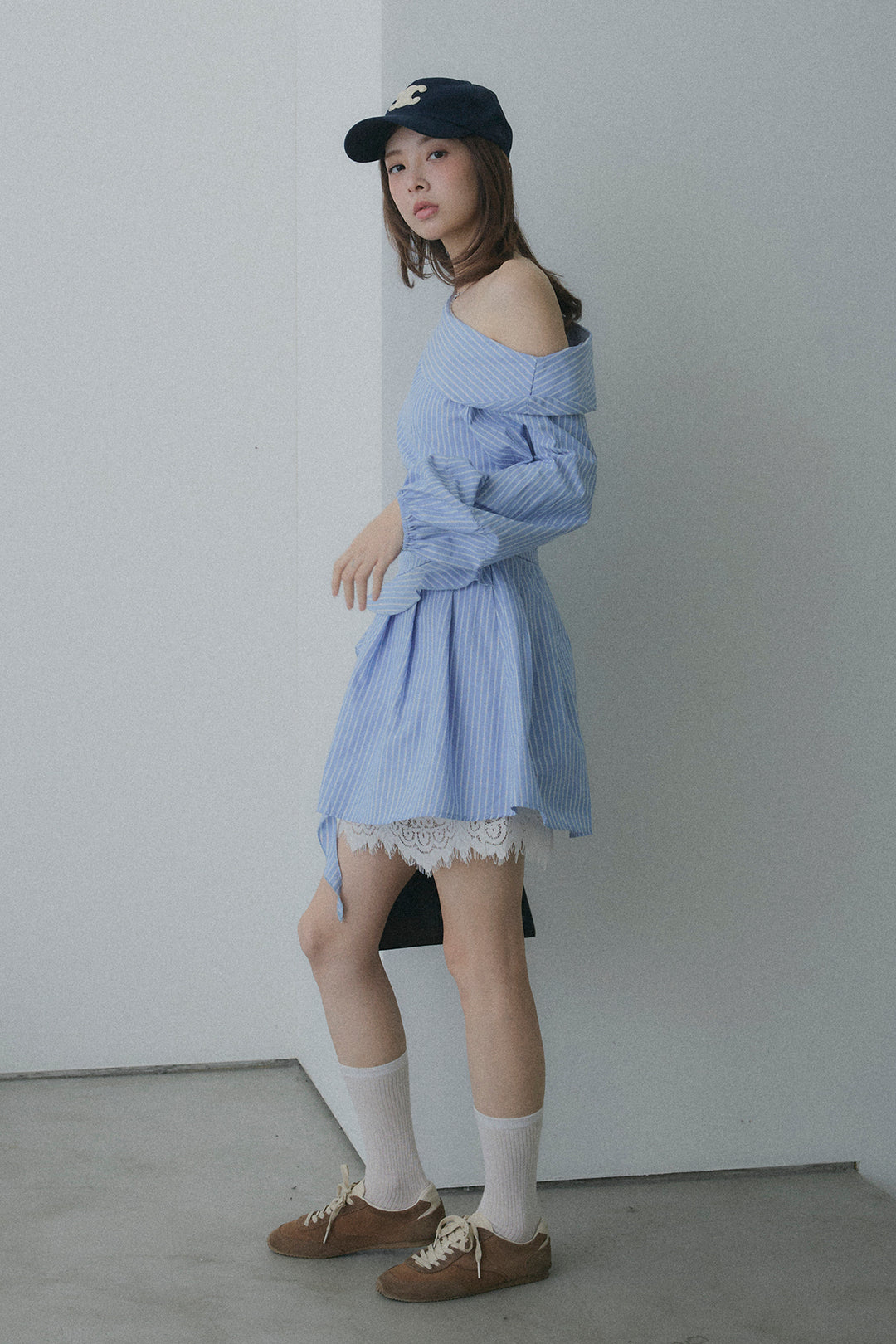 Off-the-Shoulder Draped Ruffle Dress