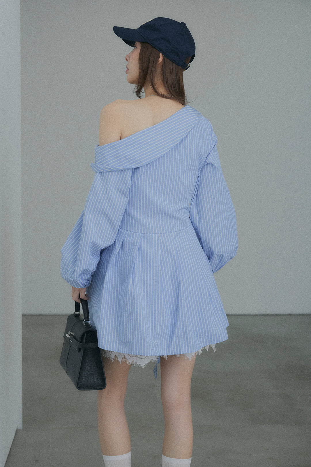 Off-the-Shoulder Draped Ruffle Dress