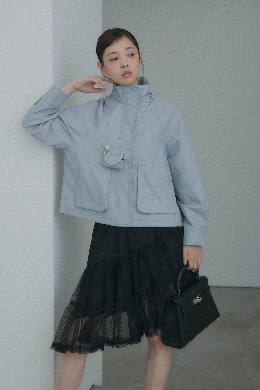 ドットシアーアシンメトリースカート