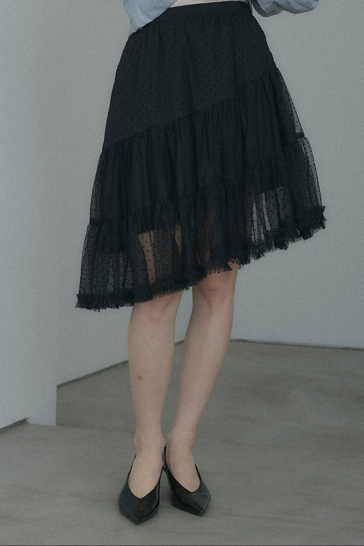 ドットシアーアシンメトリースカート