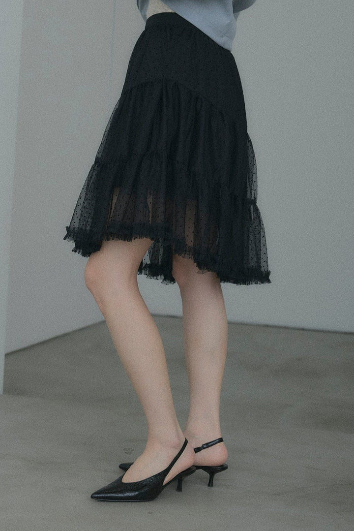 ドットシアーアシンメトリースカート