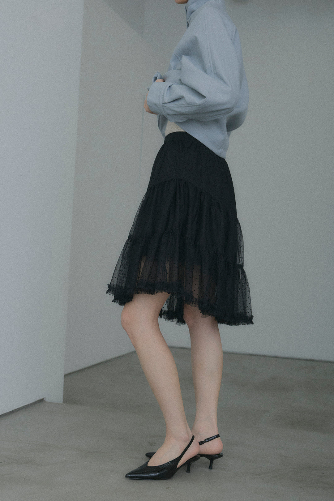 ドットシアーアシンメトリースカート