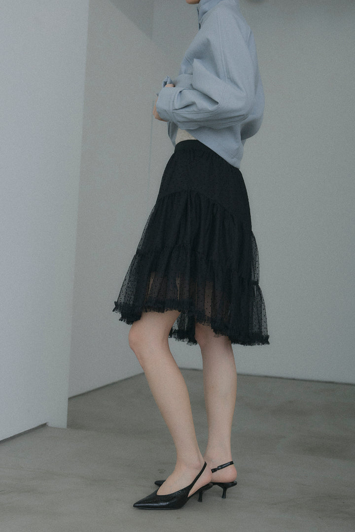 ドットシアーアシンメトリースカート