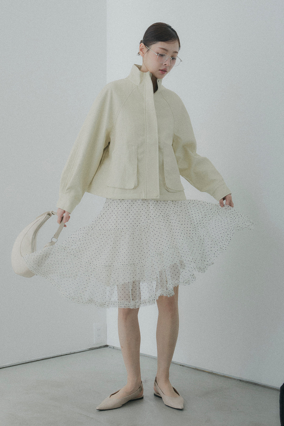 ドットシアーアシンメトリースカート
