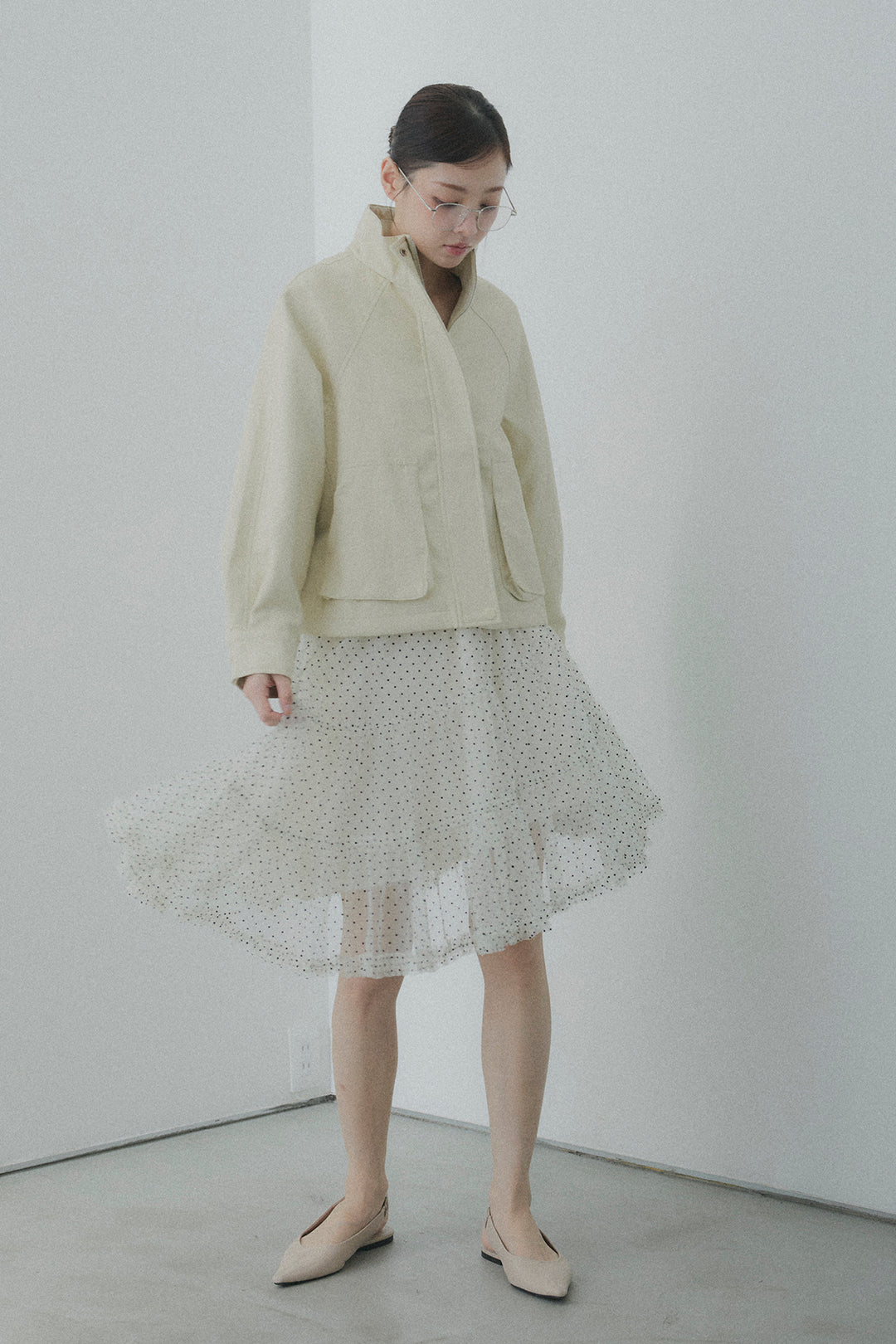 ドットシアーアシンメトリースカート