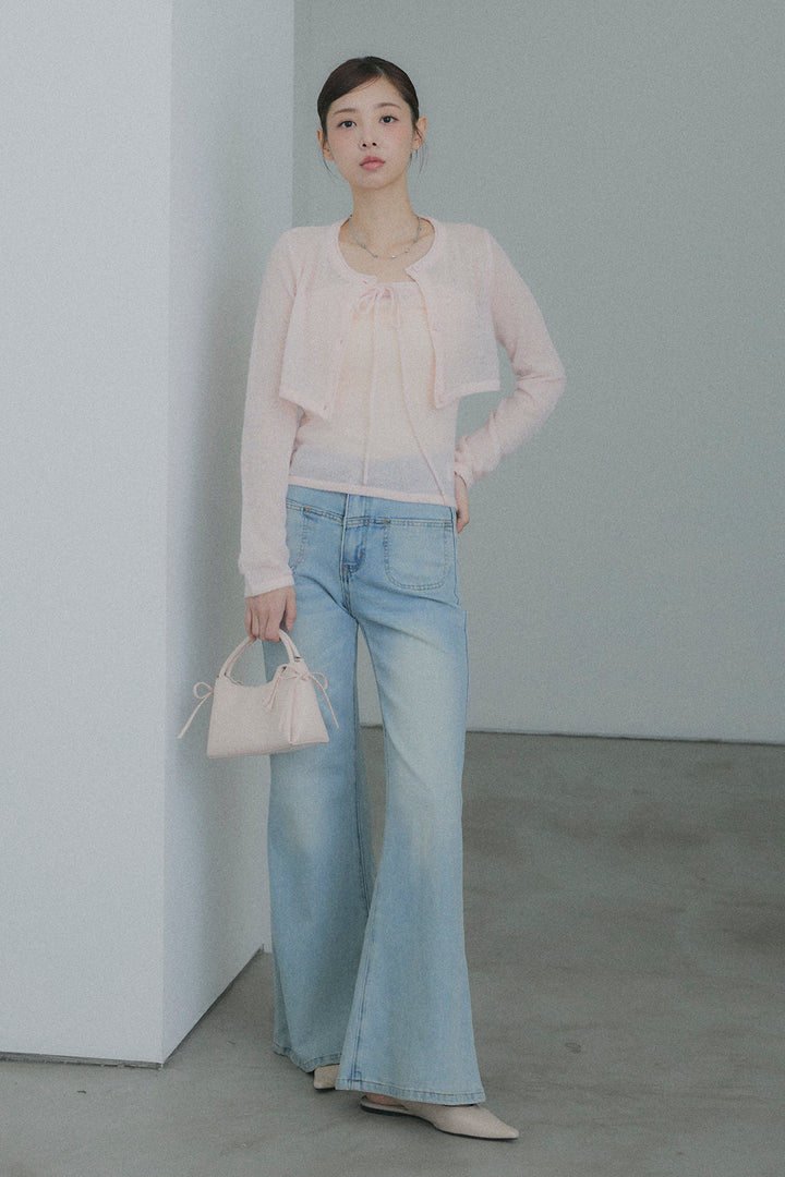 シアーニットショート丈カーデ&2WAYトップスセット