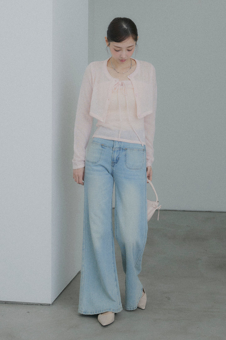 シアーニットショート丈カーデ&2WAYトップスセット