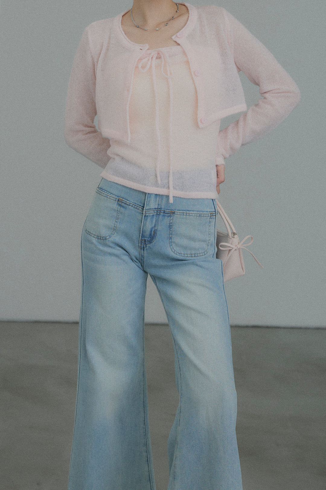 シアーニットショート丈カーデ&2WAYトップスセット