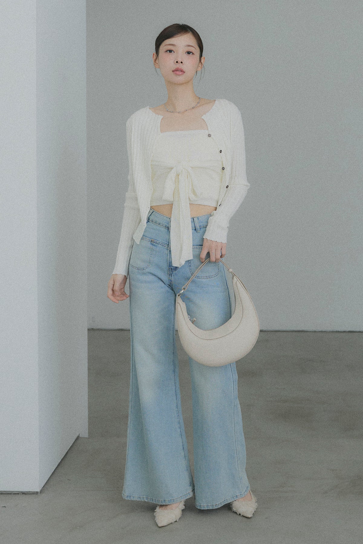 2WAYリブニット&ウエストリボンビスチェセット – maison-nua_shop