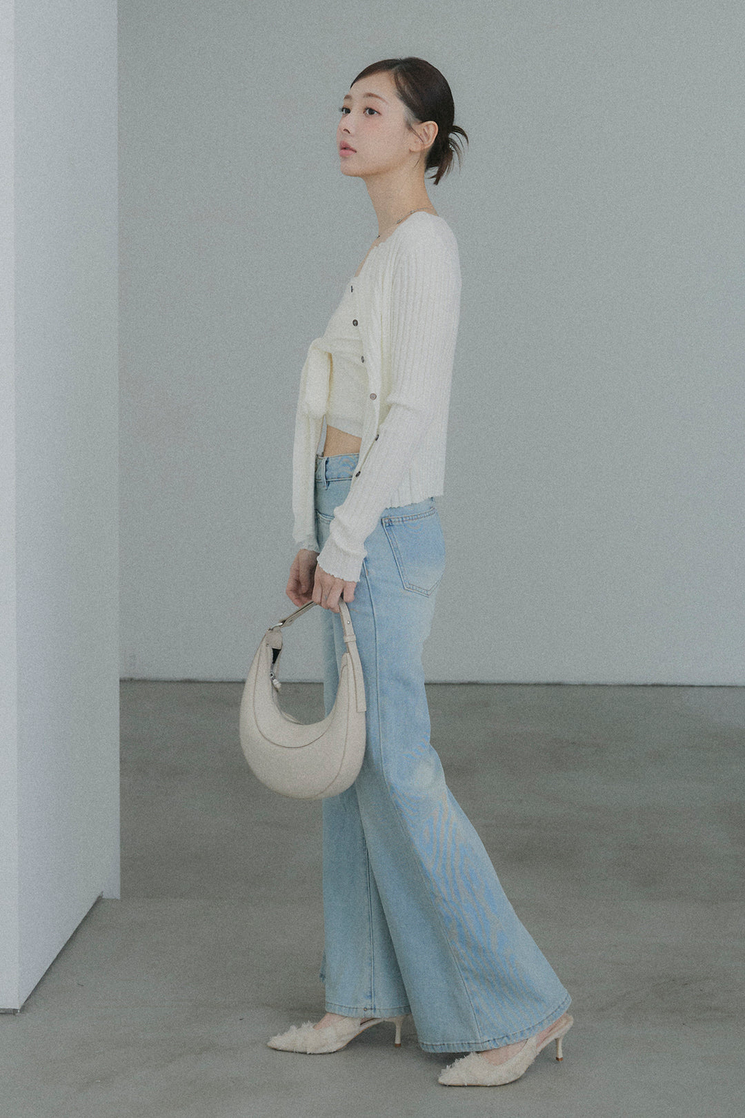 2WAYリブニット&ウエストリボンビスチェセット