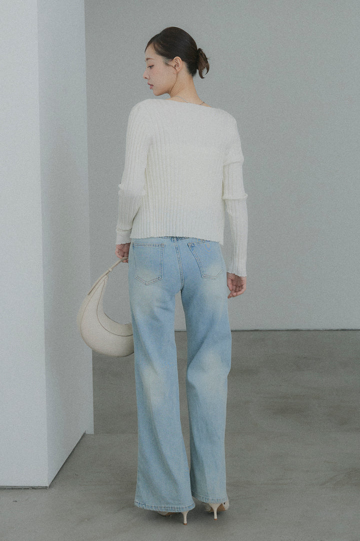 2WAYリブニット&ウエストリボンビスチェセット