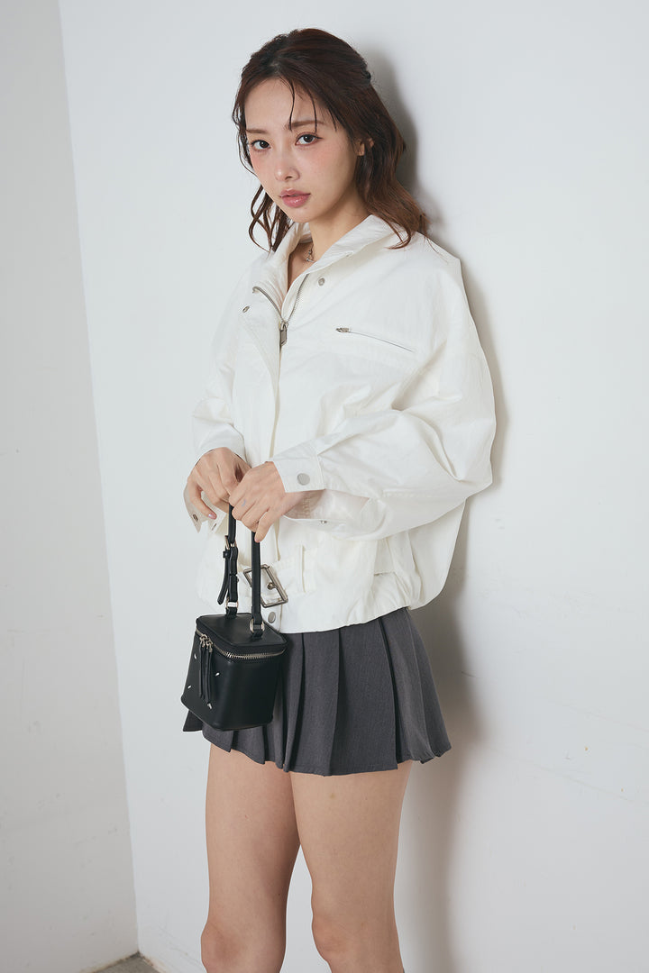サイドベルト ショートジップブルゾン