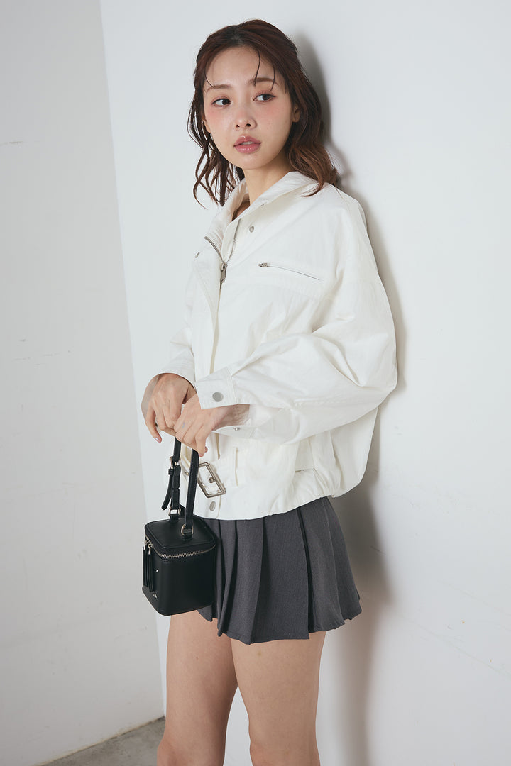 サイドベルト ショートジップブルゾン