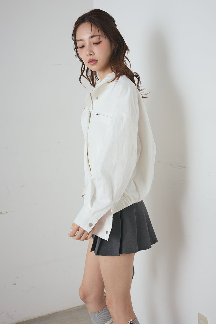 サイドベルト ショートジップブルゾン