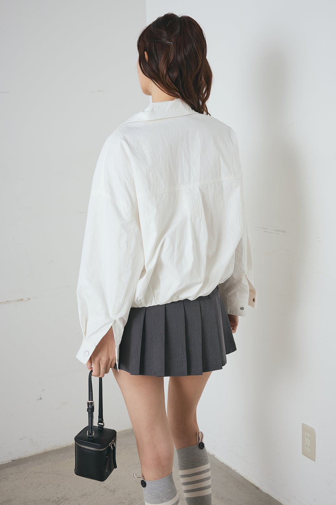 サイドベルト ショートジップブルゾン