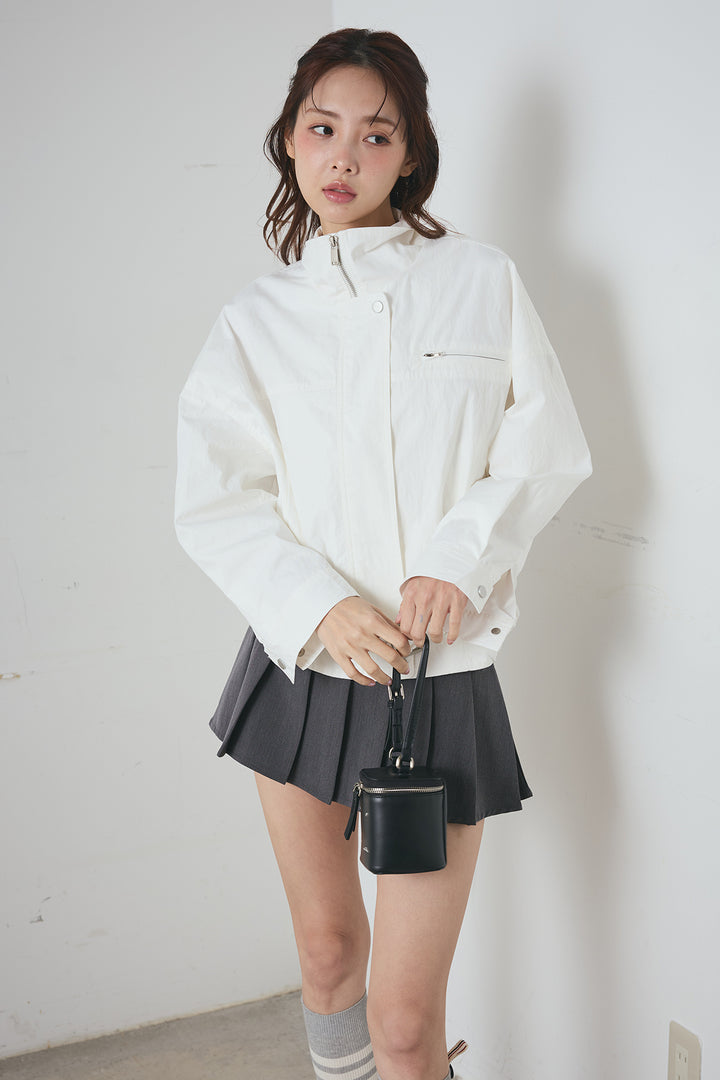 サイドベルト ショートジップブルゾン