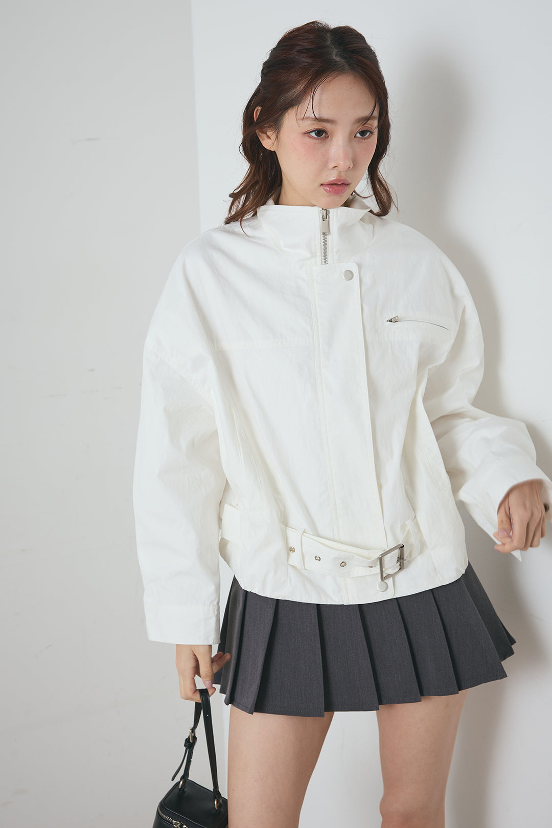 ボタンプレッピープリーツミニスカート