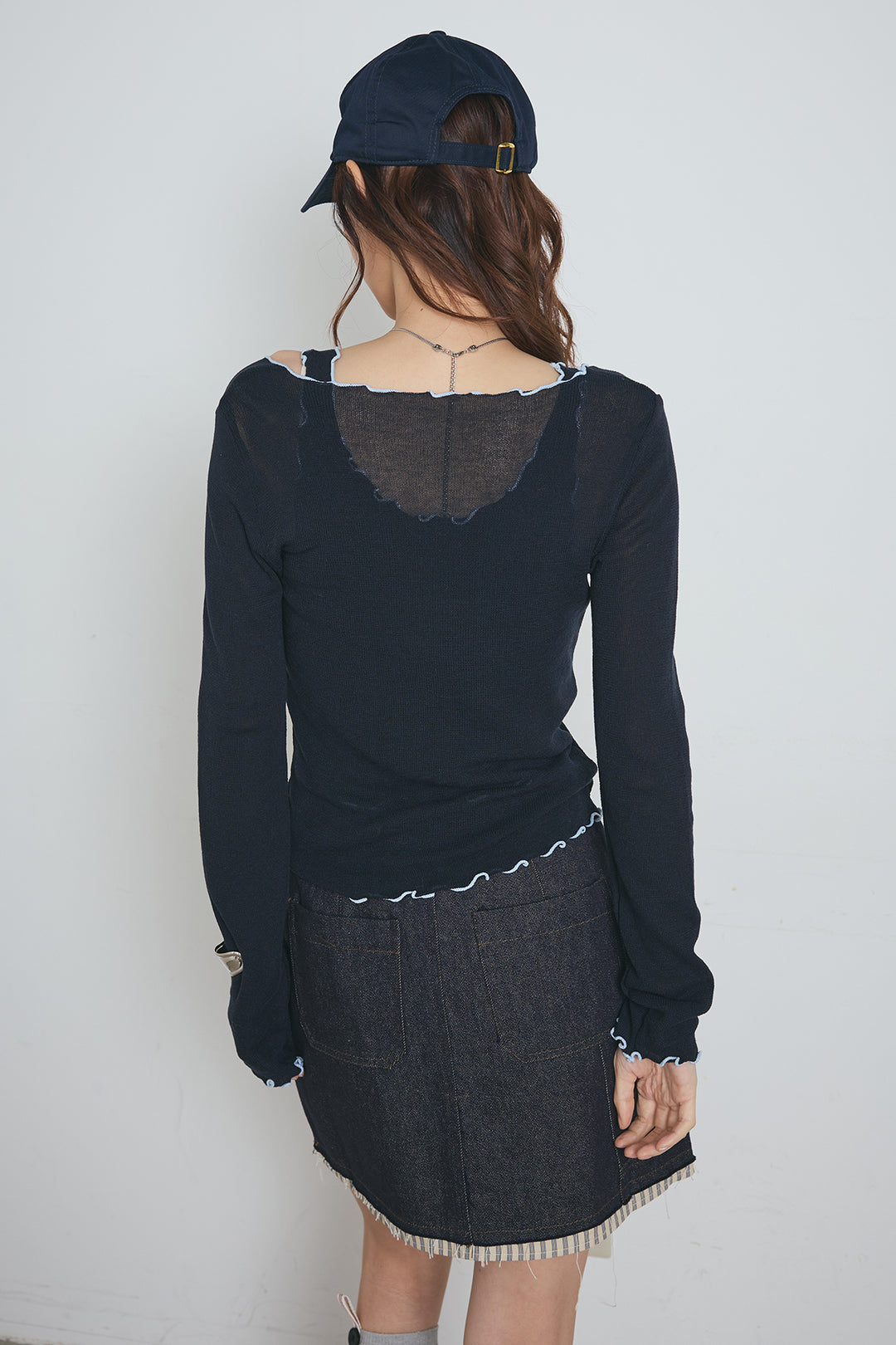 2way配色ステッチトップス＆ノースリーブセット