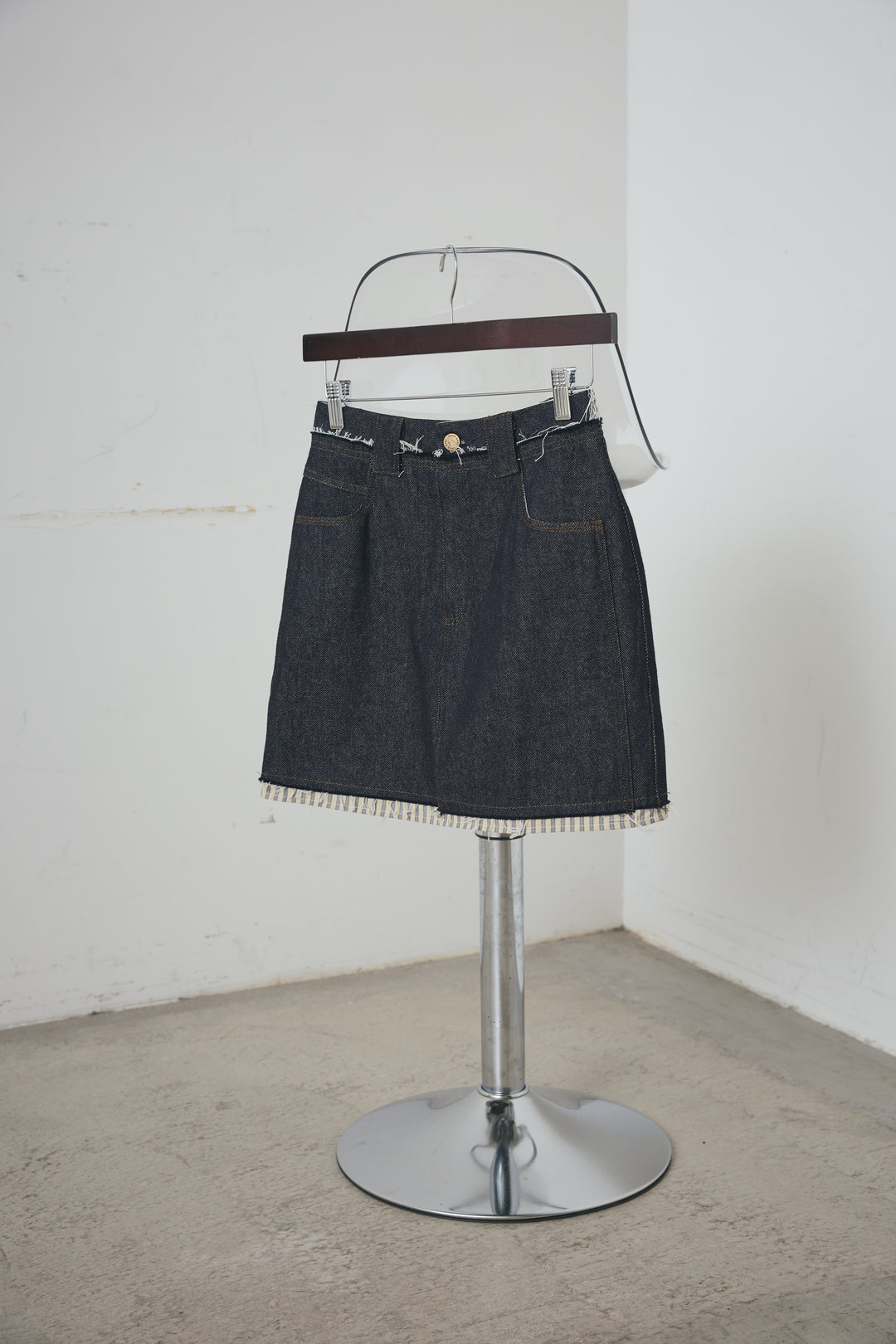 カットオフストライプデニムスカート