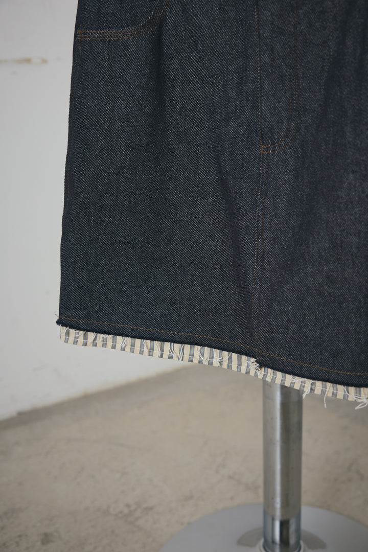 カットオフストライプデニムスカート