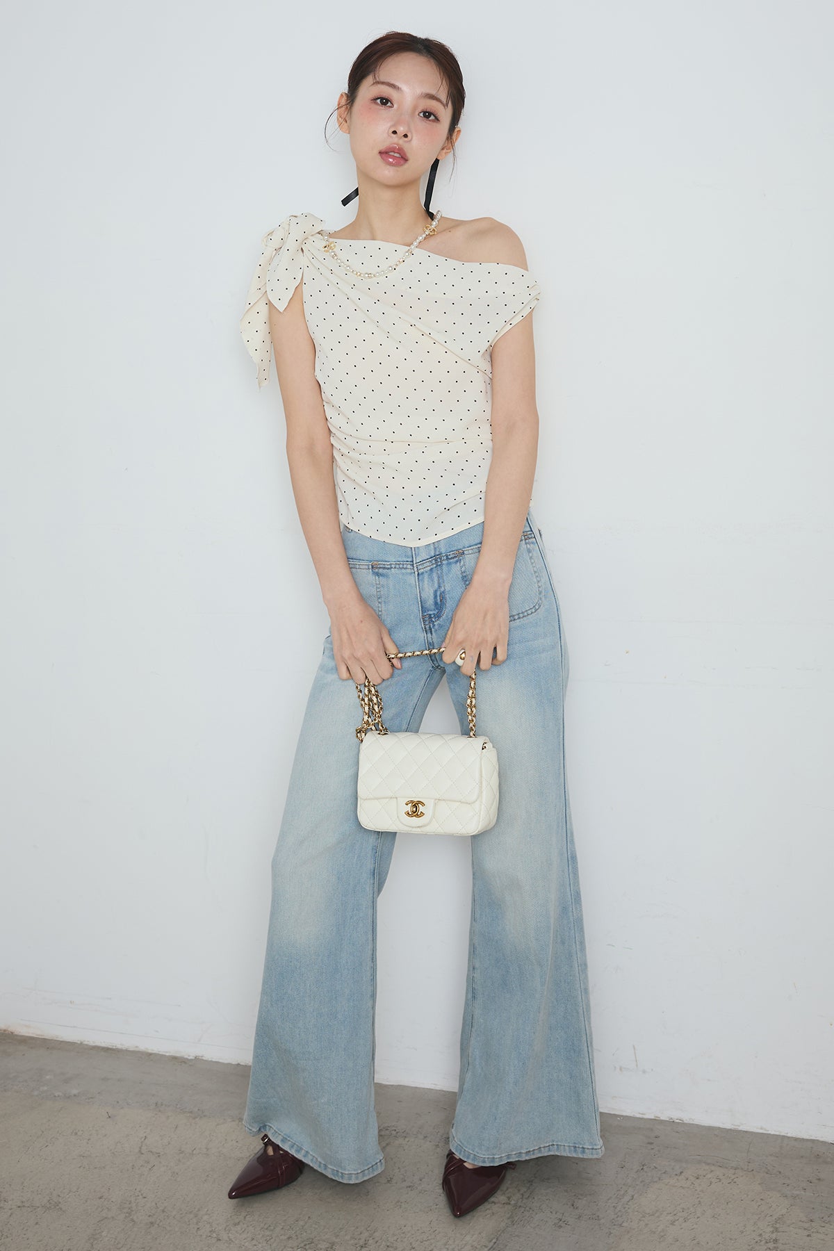 Maison Nua ワンショルダー ドット トップス 即納]ワンショルダードットトップス – maison-nua_shop