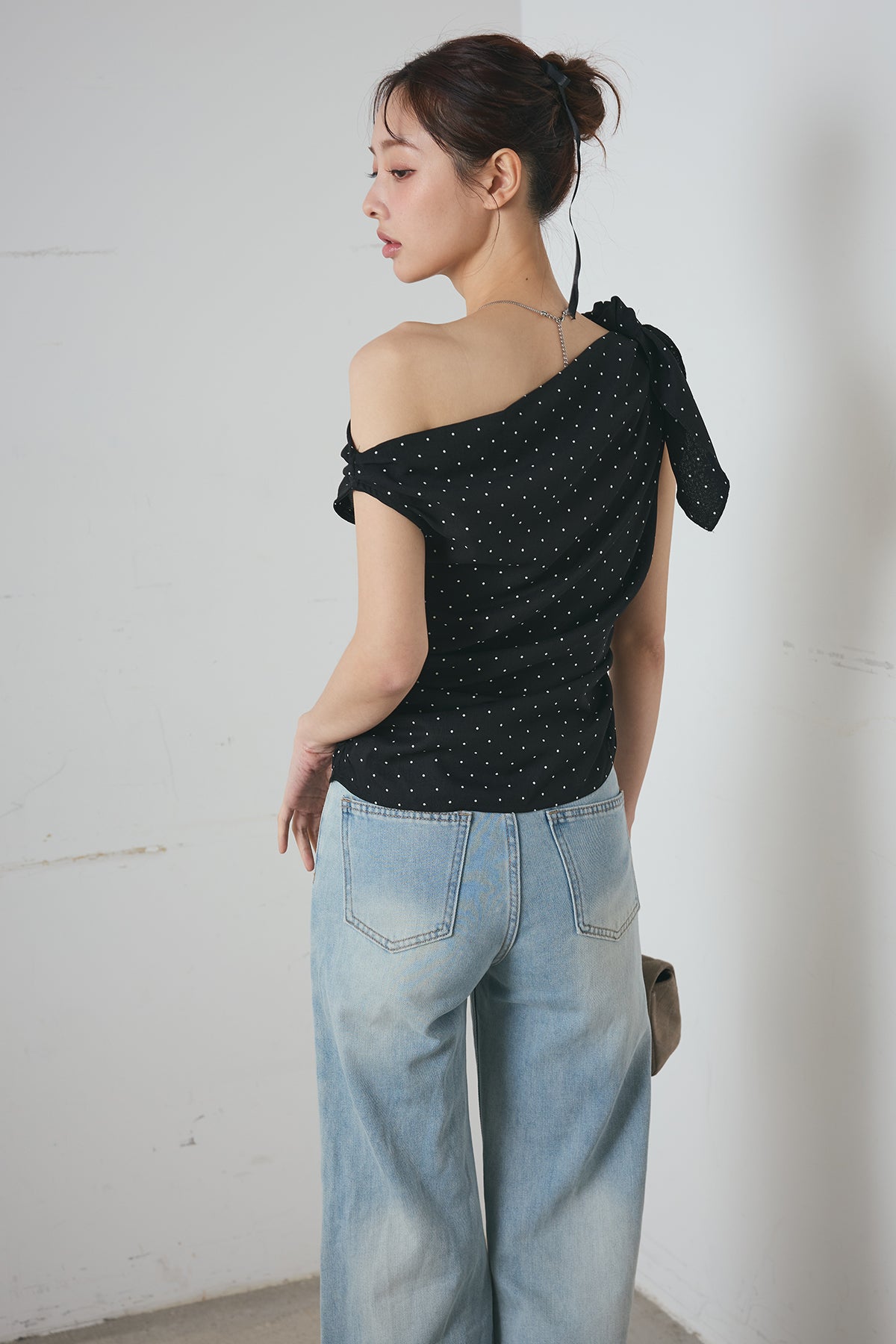 Maison Nua ワンショルダー ドット トップス 即納]ワンショルダードットトップス – maison-nua_shop
