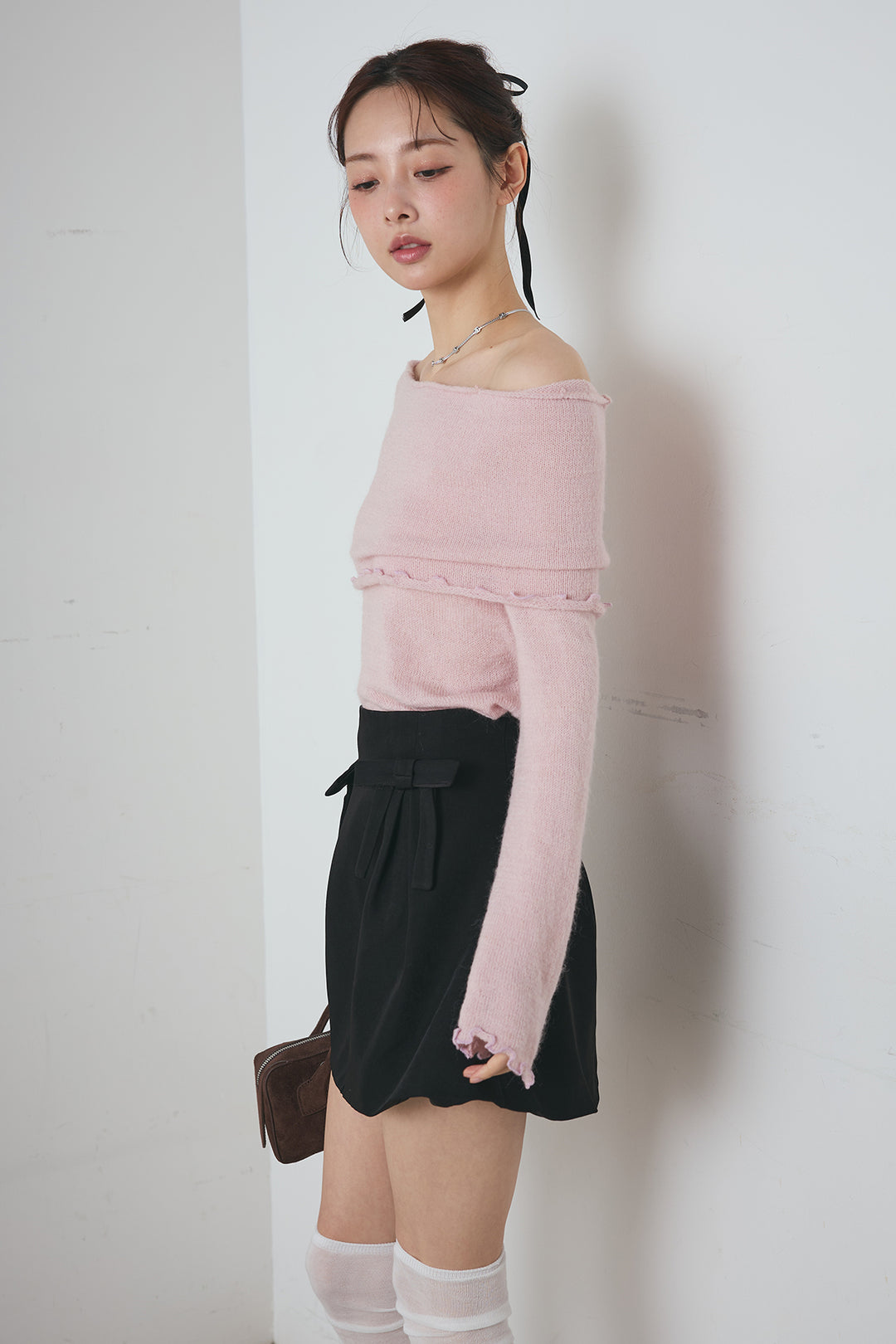 ダブルリボンAラインミニスカート