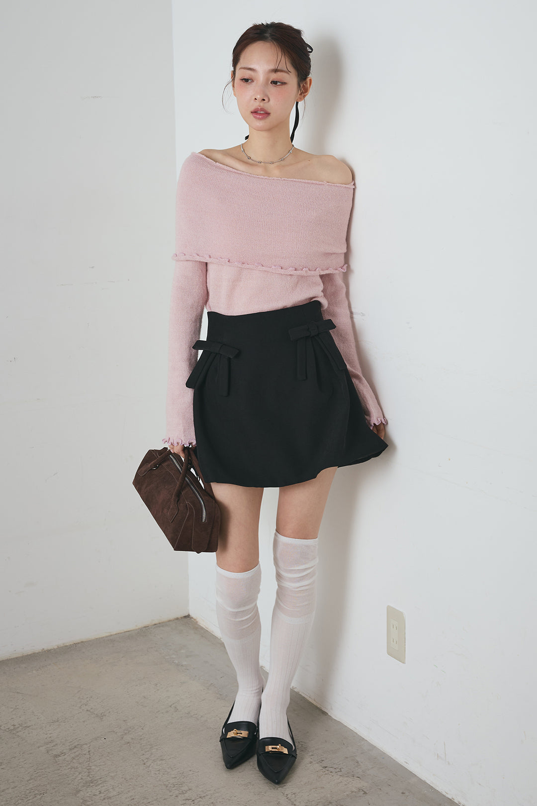 ダブルリボンAラインミニスカート