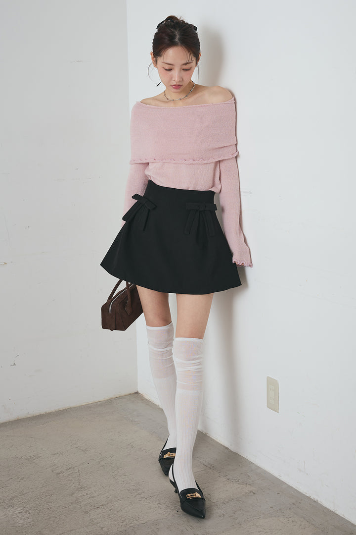 ダブルリボンAラインミニスカート