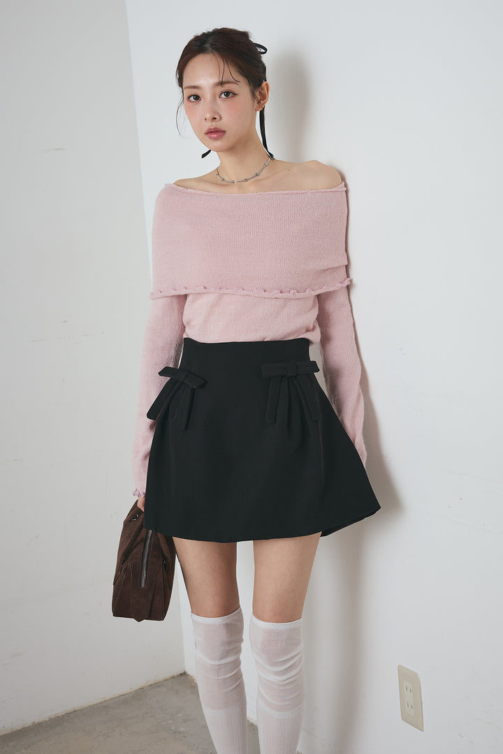 ダブルリボンAラインミニスカート