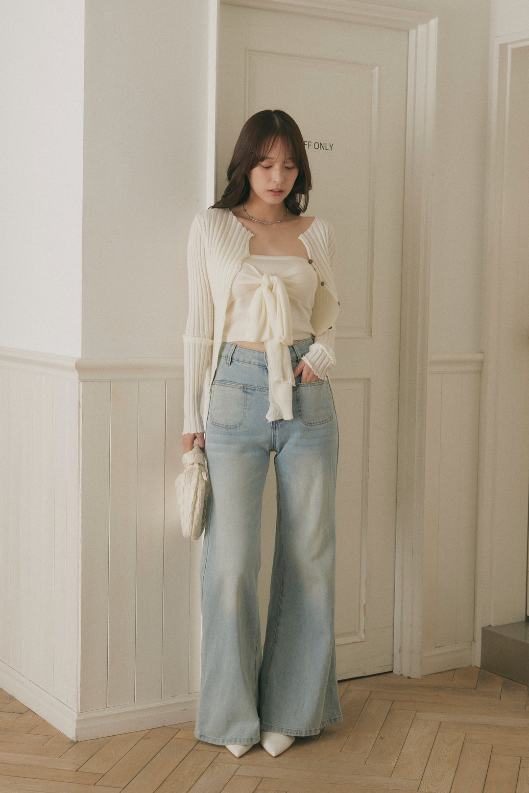 2-Way Ribbed Knit & Waist-Tie Bustier Set