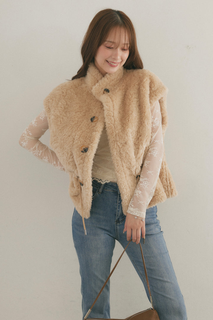 リバーシブルムートンボアベスト