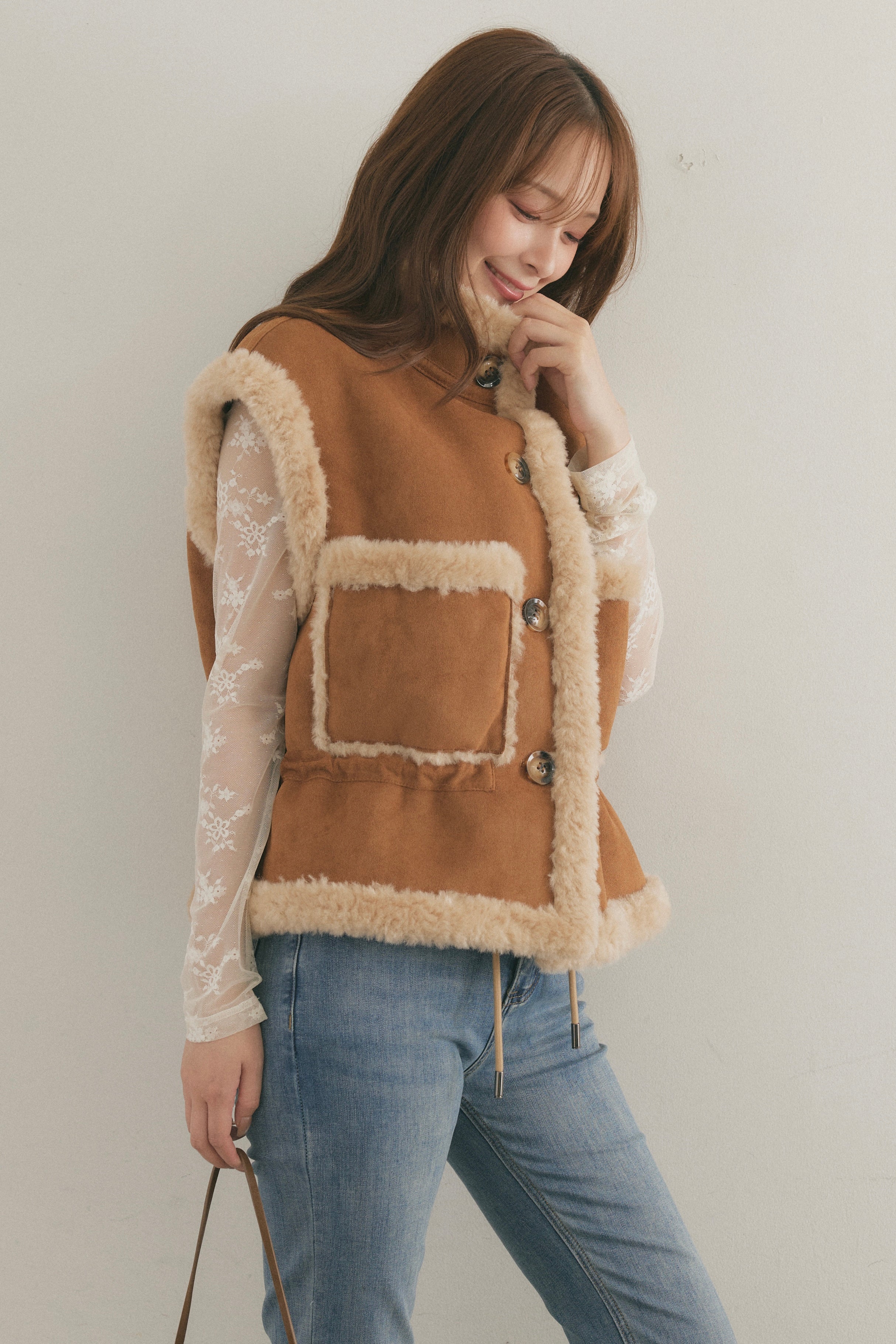 リバーシブルムートンボアベスト – maison-nua_shop