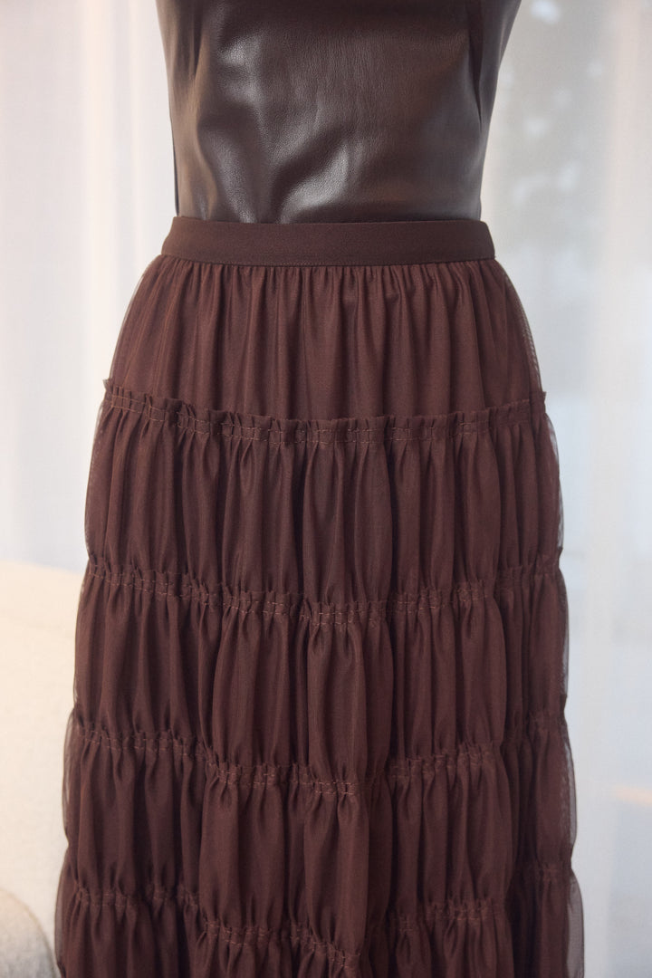 シャーリングシアーロングスカート