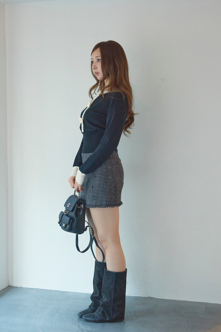 フロントリボンクラシックカーディガン