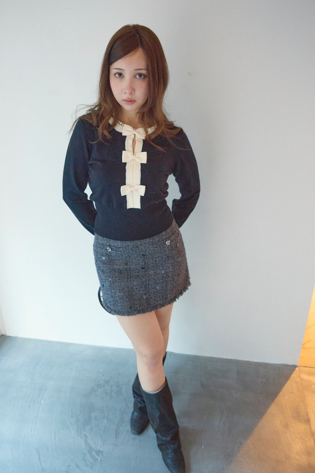 フロントリボンクラシックカーディガン