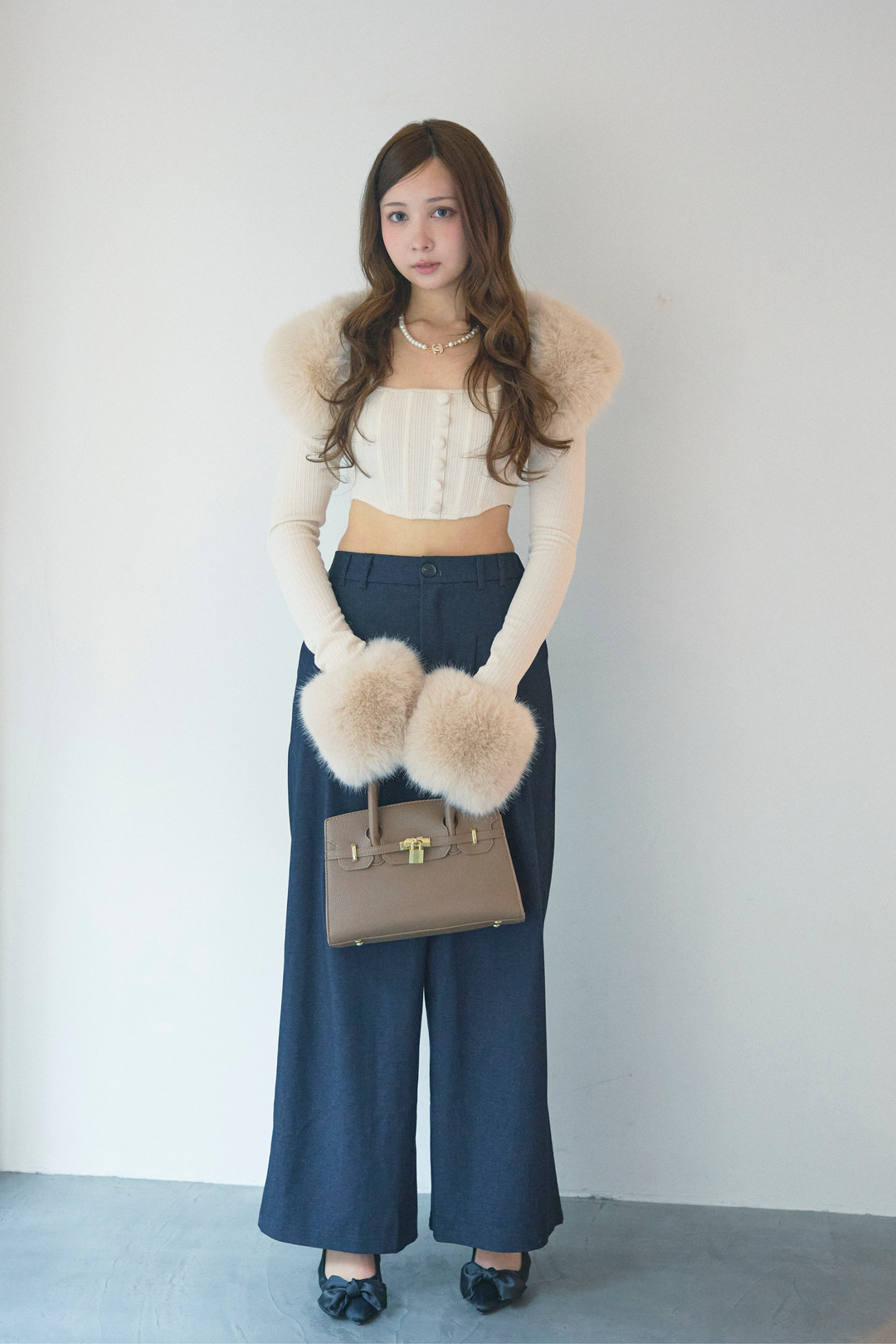 クロップドファートップスセット