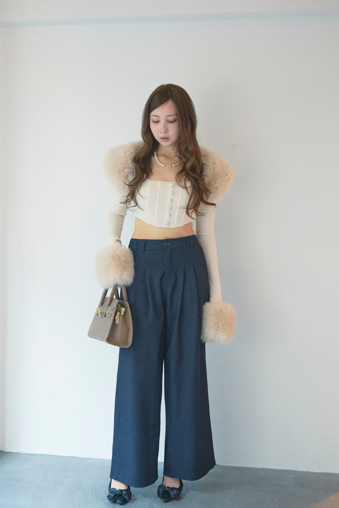 クロップドファートップスセット