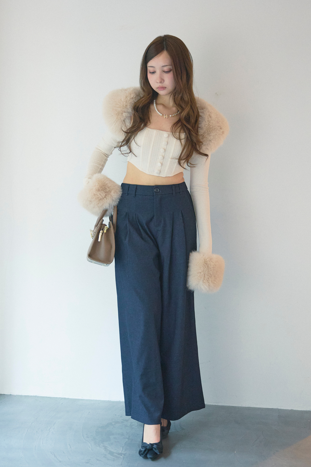 クロップドファートップスセット