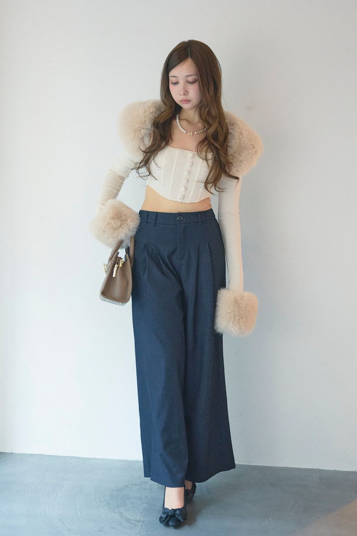 クロップドファートップスセット