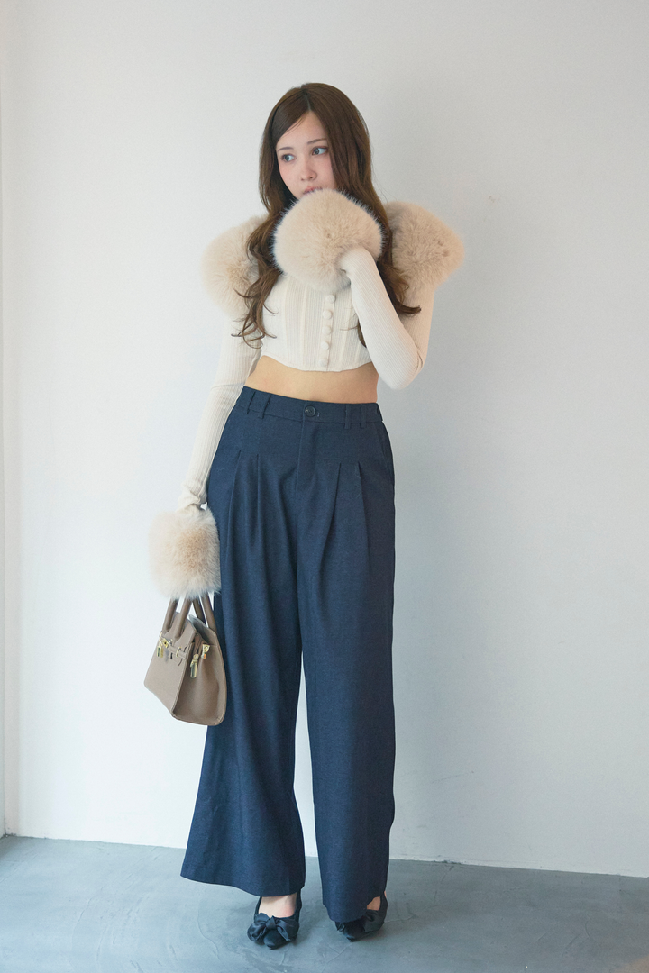 クロップドファートップスセット