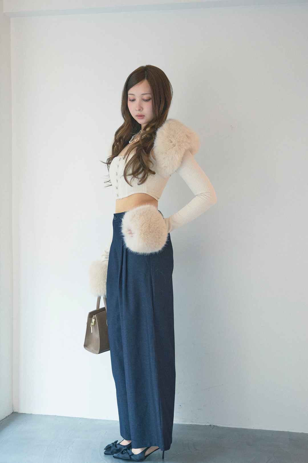 クロップドファートップスセット