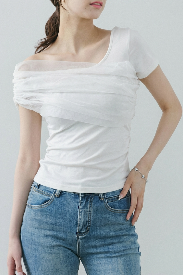 エアリーチュールコンビTシャツ