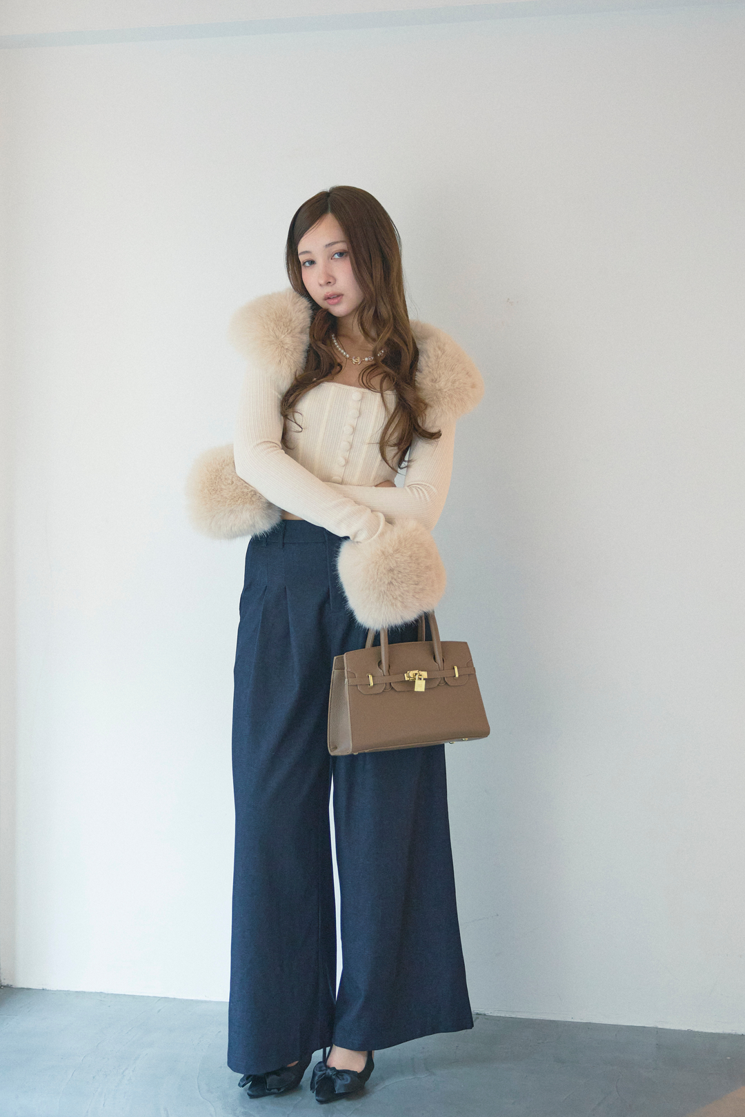 クロップドファートップスセット