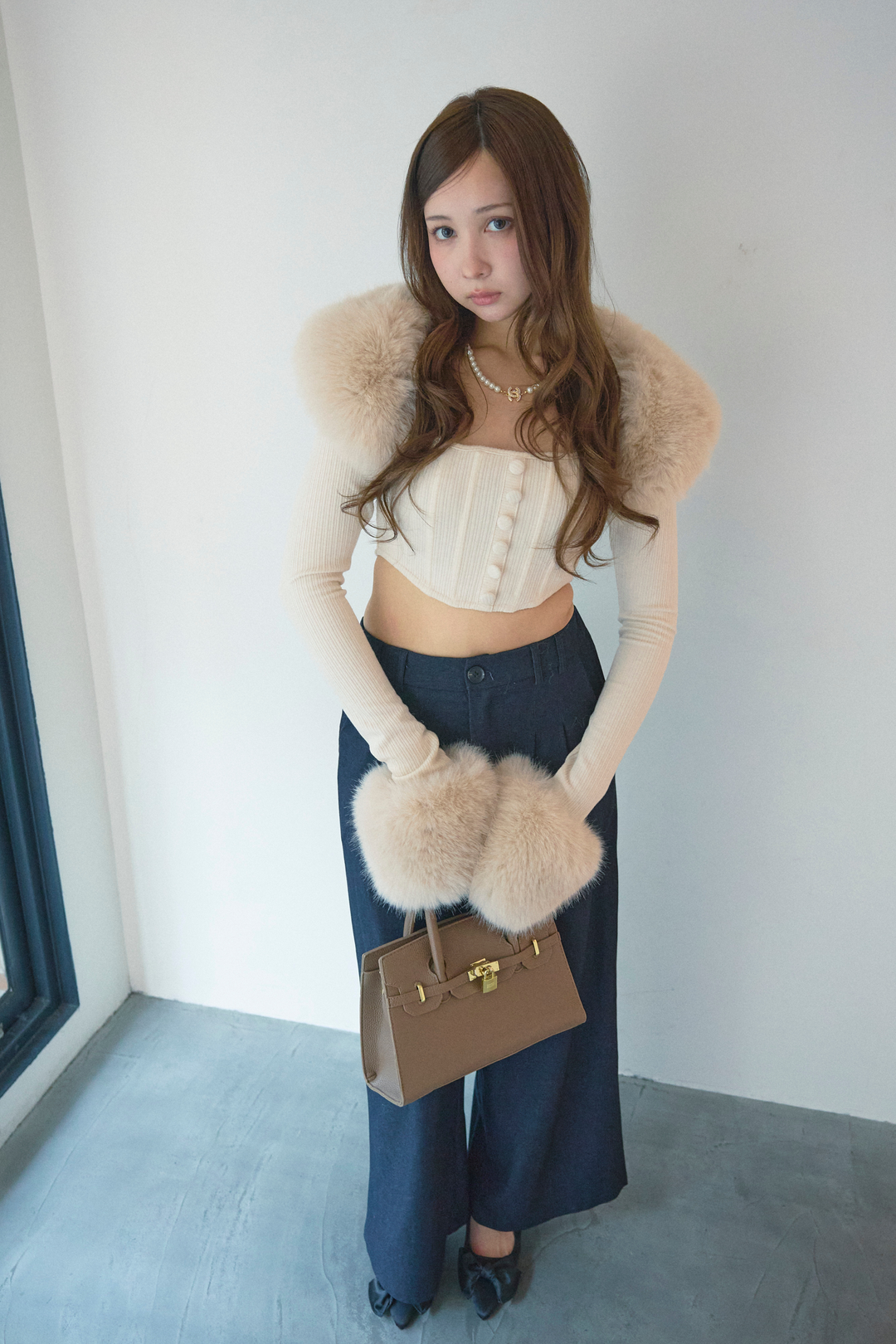 クロップドファートップスセット