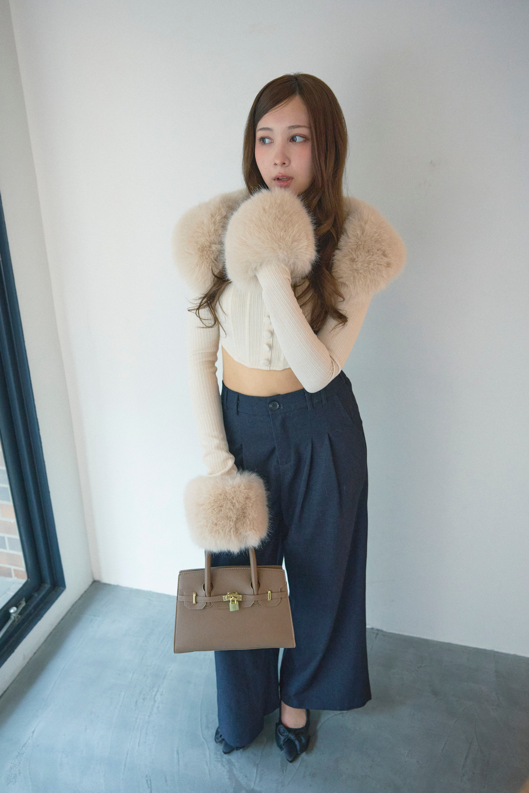 クロップドファートップスセット